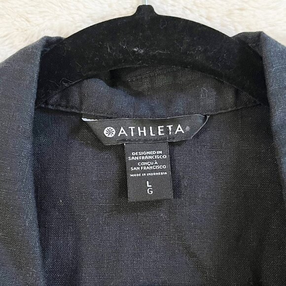 Athleta Black Playa Linen Tie Top New With Tags Size Large - Picture 11 of 14
